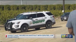 CHP officer shot after multiple agencies pursue suspect across Tulare County, sheriff says