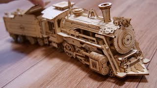 Wooden Puzzle Kit | FREIGHT STEAM LOCOMOTIVE - Robotime