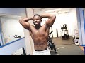 black muscle man flexing as a muscle god subscribe.