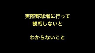 実際野球場に行って観戦しないとわからないこと