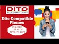 DITO COMPATIBLE PHONES LIST UPDATE