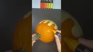 Customizing a pumpkin with posca markers 🎃 #posca #viral