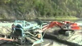 Floater Dredging for Placer Gold on the Fortymile River, Yukon