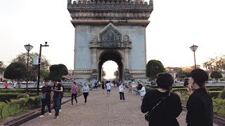 Patuxay Monument | Walk in Vientiane | Walking the Street | Laos Travel | WALK A LAOS