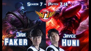 SKT T1 Faker JAX vs SKT T1 Huni JAYCE Top - Patch 7.14 KR Ranked