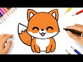 HOW TO DRAW A CUTE KAWAII FOX EASY 🦊