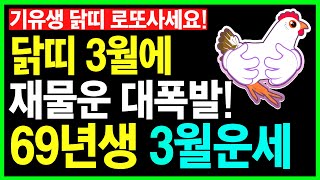 1969년 기유생 닭띠 3월 재물운 터져요ㅣ닭띠 3월에 빚 청산할 수 있어요ㅣ닭띠 3월운세ㅣ닭띠재물운ㅣ기유생3월운세