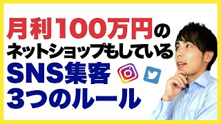 【ネットショップ 集客】毎月100万の収益をあげているネットショップもしている SNS集客 成功する３つのルール