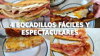 😋4 BOCADILLOS FÁCILES y Espectaculares