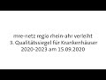 Höhere Standards im Umgang SARS-CoV2 mre-netz regio rhein-ahr verleiht Hygiene-Zertifikat