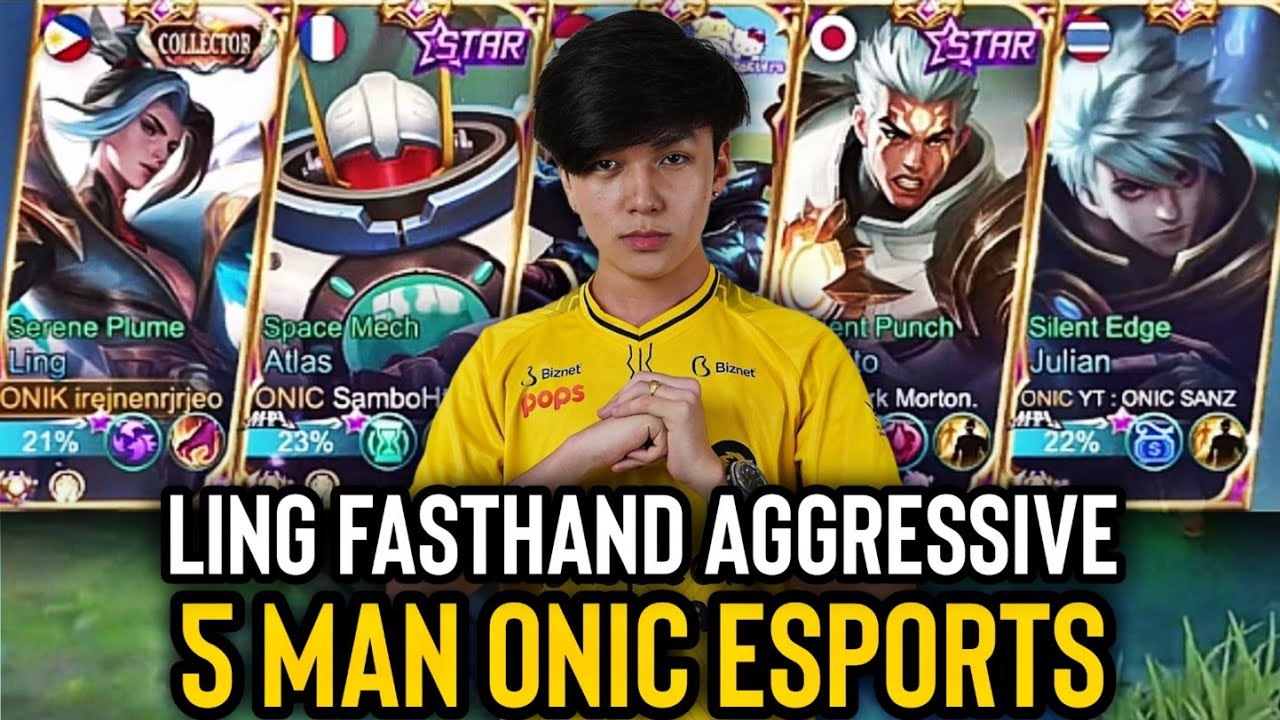 5man Onic Esports Ling Fasthand Aggressive Play Youtube