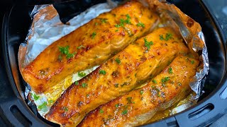 Honey Mustard Glazed Salmon in the Air Fryer || TERRI-ANN’S KITCHEN