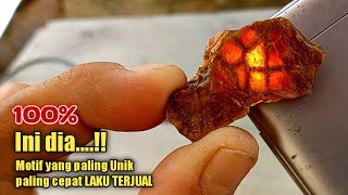 Gosok batu akik motif paling unik sampai Tuntas langsung laku terjual