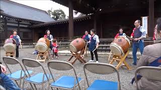 靖国神社　建国記念の日奉納太鼓　平成30年2月11日