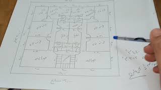 تقسيم ارض ٤٤٠ متر مربع وصافي مساحة البناء ٣٢٣ متر مربع شقتين الشقه ٤ غرف و٣ حمامات ومطبخ وصاله كبيره