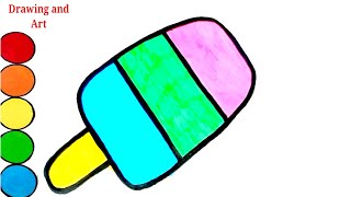 Glitter Ice Creams coloring and drawing for Kids step by step