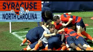 Syracuse with a late goal to move on to the semifinals. Syracuse vs North Carolina.