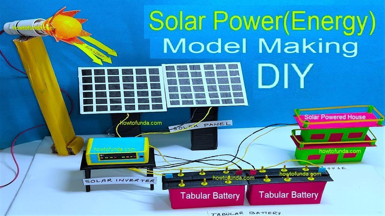 Solar Power Energy Model Science Project Making Using Waste Diy