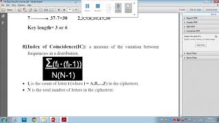 المحاضره السادسه   data security  Kasiski method and Index of Coincidence IC