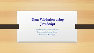 Data Validation using JavaScript Part 2