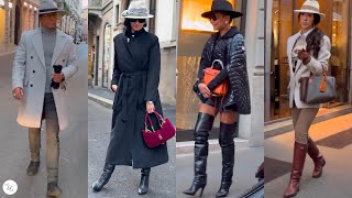 Milan Italy Fashion 🇮🇹 Milan Winter Street Fashion 2024  👒 Trending Fashion