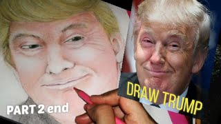 cara menggambar Donald Trump dengan pensil warna part 2