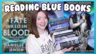 realmathon weekly reading vlog #2 🦋 reading fantasy books with blue covers for a week