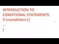 Conditional Statements - If Statements Introduction