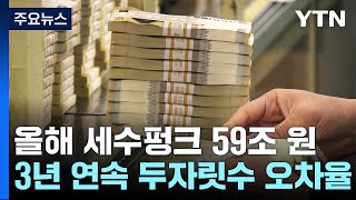 올해 세수 부족 59조...3연 연속 두자릿수 오차율 / YTN