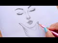 Easy way to draw a face || Pencil Sketch for beginners || Güzel Kız Çizimi