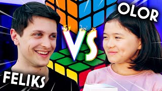 My Daughter Took On The Rubik's World Champion 🥊🥊 EPIC CUBE BATTLE