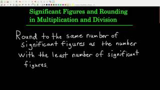 Chem143 Sig Figs in Multiplication and Division