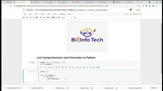 List comprehension and Generator in python #bioinfotech, #python, #biopython, #bioinformatics