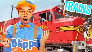 Learn About Big Colorful Trains with Blippi! | Vehicles for children |  Educational Videos for Kids
