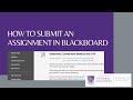 How to Submit an Assignment on Blackboard