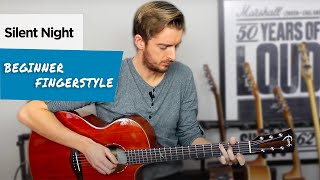 Silent Night Fingerstyle Guitar Lesson - Easy Beginner Tutorial FREE TAB