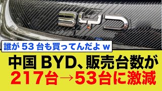 中国BYD、販売台数が激減