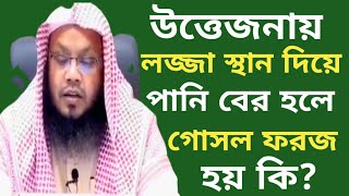 উত্তেজনা হয়ে লজ্জা স্থান দিয়ে পানি বের হলে কি গোসল ফরজ হবে?/