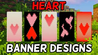 💖5 Heart Minecraft Banner Designs!💖 (1.16+)