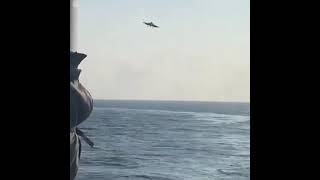 A video of the US Navy F-35C S fighter that crashed while landing on USS Carl Vinson in the S-China.