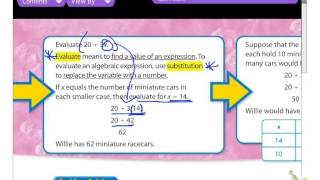 Math Lesson 2-6 Evaluating Expressions