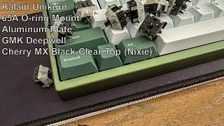 Kalam Unikorn | Aluminum Plate | Cherry MX Black Clear-Top (Nixie) | Sound Test