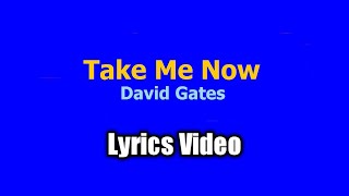 Take Me Now - David Gates (Lyrics Video)