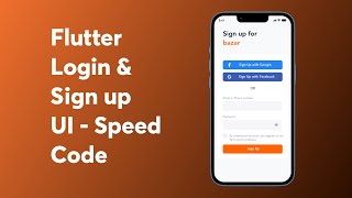 Flutter Login & Sign Up UI with source code - Flutter UI - Speed Code