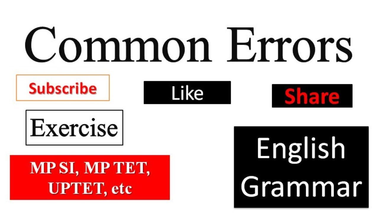 Common Errors In English Grammar - YouTube