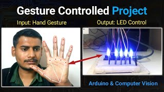 Magic! Control 5 LEDs with Hand Gestures 🖐️ | Arduino + Python & OpenCV Tutorial