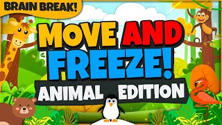 Move and Freeze - Animal Edition! | Brain Break | Freeze Dance Games For Kids | GoNoodle Inspired