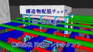 構造物配筋チェック 3D-CAD動画【(株)沖成コンサルタント】