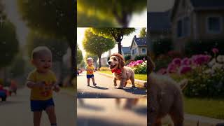 Cute dog and boy are dancing #dogdance #baby #doggydance #dog #funnypuppy #trending #funny #shorts