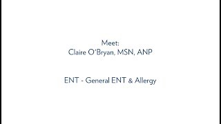 Claire O'Bryan, MSN, ANP, ENT \u0026 Allergy - MUSC Health